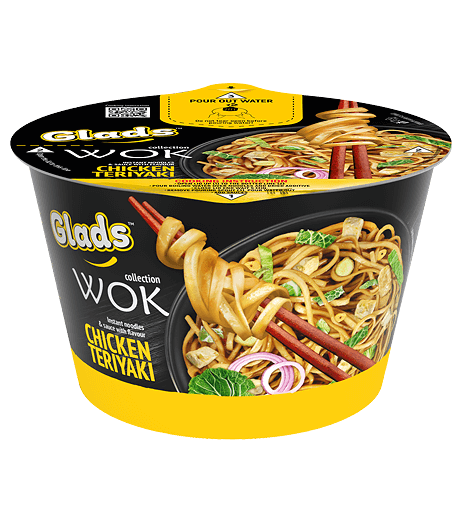 Tăieței Glads WOK cu sos cu gust de «Chicken&nbsp;teriyaki»