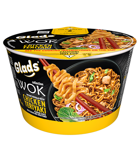 Tăieței Glads WOK cu sos cu gust de «Chicken&nbsp;teriyaki»